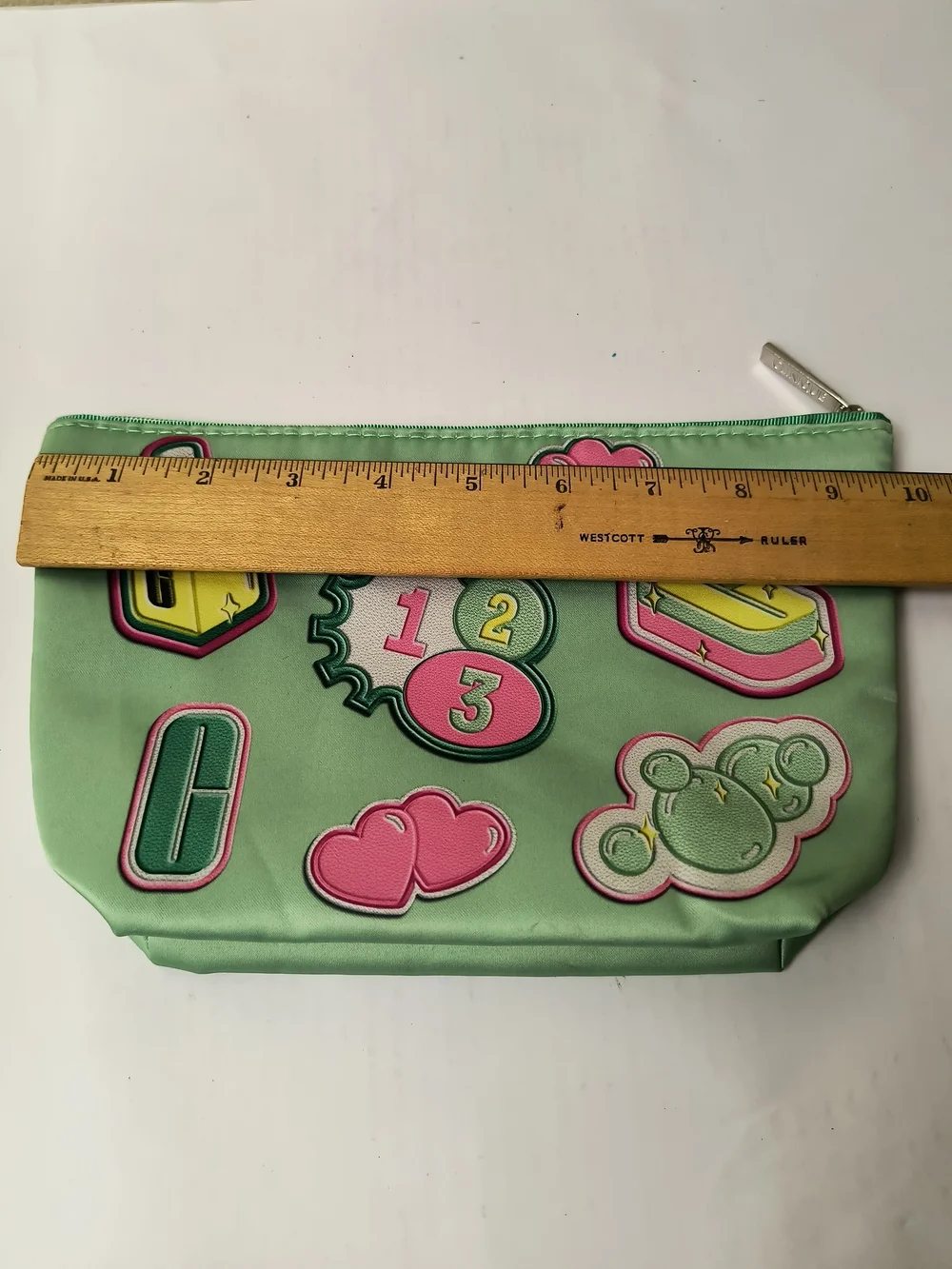 Clinique Mint Green Cosmetic Pouch with Yellow Patch